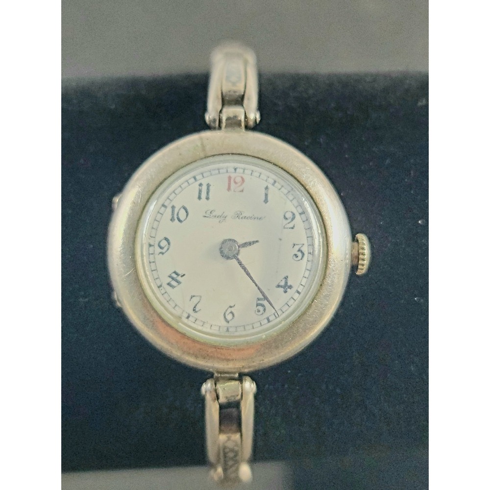 Vintage Lady Racine .935 Hallmarked Silver Womens 7j Gallet Watch Working